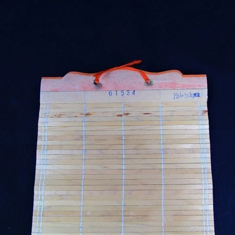 Vintage Japan Bamboo Scroll Wall Calendar Holder
